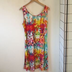 Parsley & Sage Multicolor Abstract Scoop-Neck Mini Dress
